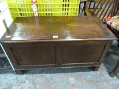 Vintage Oak Blanket Box with Large Quantity of Videos