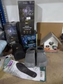 *Mixed Lot; Wind Chime Lights, Bird House, Insoles, Camera Lens Case, etc.