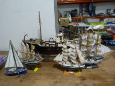 Five Assorted Model Ships