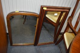 Two Wooden Framed Mirrors