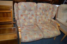 Wooden Framed Upholstered Two Seat Sofa