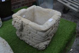 *Square Planter with Ivy and Wall Design