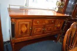 Walnut Effect Sideboard with Brass Gallery