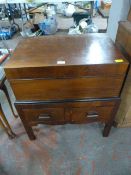 Art Deco Style Sewing Box with Drawers and Contents