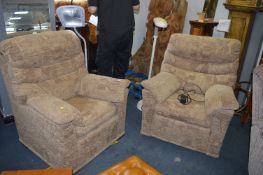 Pair of Armchairs Including Electric Recliner