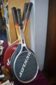 Five Vintage Tennis Rackets