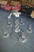 Chrome & Glass Chandelier Light Fitting