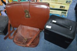 Leather Briefcase, Satchel and a Vanity Case