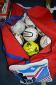 Large Box Sports Bag Containing Footballs