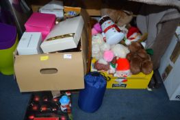 Two Boxes of Christmas Decorations, Baubles, and S