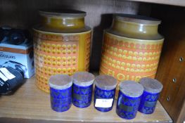 Seven Hornsea Pottery Storage Jars