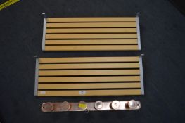 Copper Coat Rack and Two Slatted Shelves