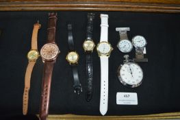 Ladies and Gents Wristwatches plus a Stop Watch