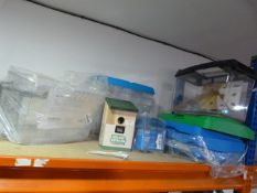 *Quantity of Plastic Pet Keepers and a Wild Bird Nesting Box