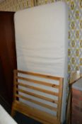 Pine Single Bed with Memory Foam Mattress