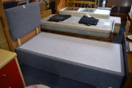 Single Grey Divan Bed Base and Headboard (no mattr