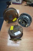 Two Wooden Scarborough Fishing Reels plus One Othe
