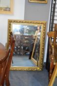 Large Gilt Framed Beveled Edge Wall Mirror