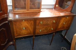 Bow Front Mahogany Effect Sideboard