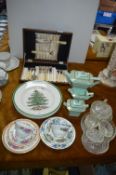 Cutlery Canteen plus Christmas Plates, Teapot, etc