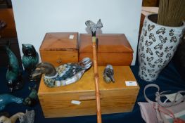 Wooden Jewellery Boxes and Duck Ornament