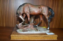 Porcelain Horse and Foal Figurine