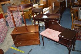 Mahogany Effect Hall Table, Telephone Seat, TV Sta