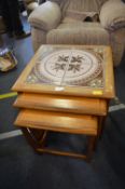 Nest of Three Tiled Top Coffee Tables