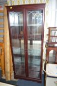 Mahogany Effect Glass Shelved Display Cabinet