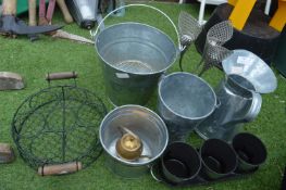 Decorative Metal Planters, etc.