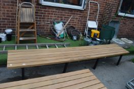 *Solid Oak Slatted Bench 290x50x40cm