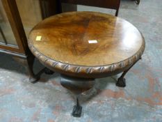 Small Vintage Side Table on Ball & Claw Feet