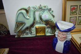 1930's Pottery Mantel Clock (AF), plus Quaker Oats