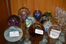 Ten Glass Paperweights