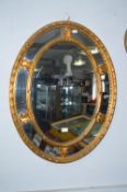 Oval Gilt Framed Decorative Mirror