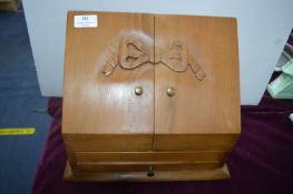 Carved Pine Stationery Box