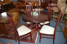 Dark Mahogany Effect Circular Extending Dining Tab