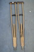 Pair of Vintage Wooden Crutches
