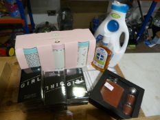 *Mixed Lot; Storage Tins, Pharrell Williams Girl Eau De Parfum, and Hip Flask Gift Set, etc.