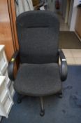 Charcoal Upholstered Swivel Office Chair