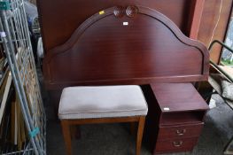 Mahogany Effect Headboard plus Piano Stool and Bed