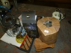 *Butterfly Wind Chime Light, Bird Feeders, Rubber Mat, Pickets, and Garden Obelisk