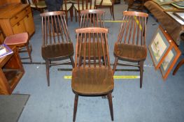 Four Retro Style Dining Chairs