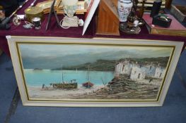 Framed Mediterranean Oil on Canvas by Castro