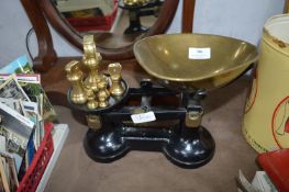 Vintage Kitchen Scales and Brass Weights