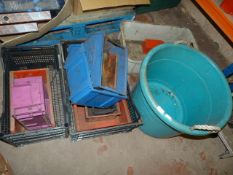 *Plastic Storage Boxes and a Large Blue Tub