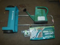 Gardena Seed Spreader, Watering Can, and Cuprinol