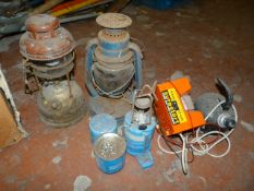 Two Tilley Lamps, Camping Gas Stove, Charger, etc.