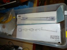 5pc Bathroom Set and a Glass Bathroom Shelf