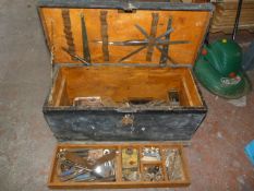 Small Pine Toolbox and Contents